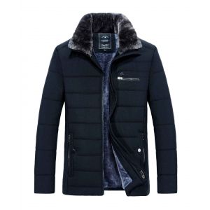 Veste Parka Chaude Avec Col En Fourrure Pour Homme,Coupe-Vent,Rembourré En Coton,Optique Anorak,Manteau Noir,Décontracté,Sourire,Automne,Hiver - Neuf
