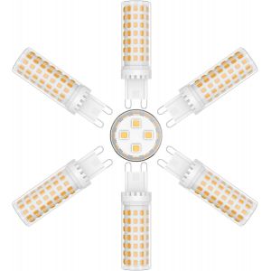 6 Pack Ampoule Led G9 9w Économie D'énergie Équivalent 70w Lampe Halogène G9 Led 360° Angle De Faisceau Ac220-240v 900lm 3000k Pour Chambre Salon Cuisin,Non Dimmable - Neuf