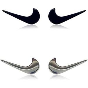 Kal-4 Paires Boucles D'oreilles Pour Femmes, Clous D'oreille Pour Hommes Et Femmes, Boucles D'oreilles Crochet, Boucles D'oreilles Couple, Noir Et Argent, Livré Avec Coton Alcoolisé, Bouchons D'oreil - Neuf