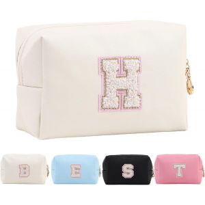 Maa-Trousse De Maquillage Personnalisée Avec Initiales Pour Femme, Trousse De Maquillage De Voyage, Trousse De Toilette, Cadeau D'anniversaire De Noël Pour Femmes Et Filles - Neuf