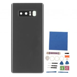 Vitre Arriere De Telephone Avec Objectif D'appareil Photo Preinstalle Pour Samsung Galaxy Note 8 Sm N950, Noir - Neuf