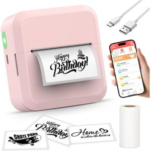 lbgwp60-tiqueteuse Avec Ruban Adhésif De 50 X 30 Mm, Mini Imprimante D'Étiquettes Bluetooth Portable S2 Avec Modèles Personnalisables, Imprimante D'Autocollants Thermiques Sans Encre Pour La Maison - Neuf