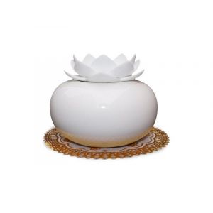 Diffuseur d'ar&ocirc;mes et humidificateur d'air 2 en 1 en c&eacute;ramique Lotus avec r&eacute;glages de brume r&eacute;glables et arr&ecirc;t automatique - Neuf