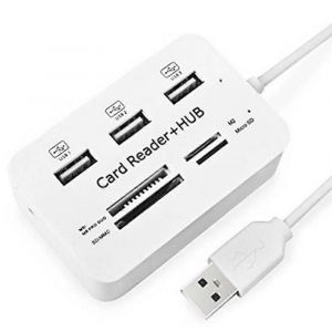 Hub USB 2.0 tout-en-un 3 ports avec lecteur de carte USB Hub 2.0 480Mbps Combo pour MS/M2/SD/MMC/TF pour P - Neuf