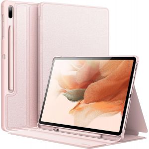 Coque Pour Samsung Galaxy Tab S8 Plus 2022 / S7 Fe 2021 / S7 Plus 2020 12.4 Pouces Avec S Pen Porte-Stylet, Fine Folio Protecteur Tablette Housse &Eacute;tui, Multi-Angle Affichage (Pinkgold) - Neuf