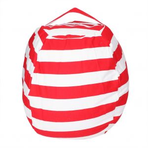 Hjlian Sac De Rangement Pour Jouets En Peluche Pour Enfants, Pochette Souple En Tissu Raye Avec Poignee - Neuf