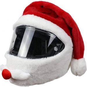 Couvre-Casque De Moto Avec Chapeau De Noël Père Noël, Protection Intégrale Personnalisée Pour Casque De Moto, Décoration Amusante Pour Casque De Moto - Neuf