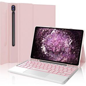 Clavier Pour Samsung Tab S9 Fe/S10 Fe 10.9"", Clavier Rétro Éclairé Italien Avec Pavé Tactile, Bluetooth Amovible Étui Avec Clavier Pour Samsung Galaxy Tab S9 2023/S9 Fe 2023/S10 Fe 2025, Ros[Z2097] - Neuf