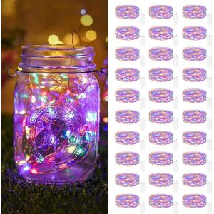 JGD-Guirlande Lumineuse &agrave; Piles [Lot de 30] Multicolore , 2m 20LED Mini Guirlande LED, &Eacute;tanche Guirlandes Lumineuses en Cuivre pour D&eacute;coration Anniversaire Bouteille Mariage F&ecirc;te No&euml;l Chambre Jardin - Neuf
