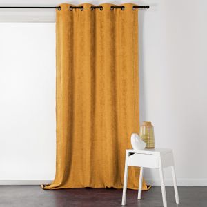 Rideau &Agrave; Oeillets Isolant Et D&eacute;perlant Effet Velours - Neuf