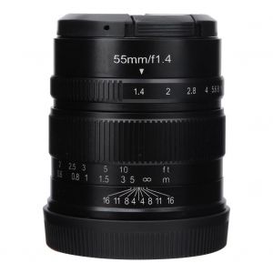 Objectif fixe a grande ouverture 55 mm f/1.4 APSC pour monture M4/3 - Neuf