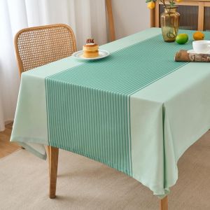 Nappe Rectangulaire Exterieur Imperméable Jardin Vert Sauge Nappe De Table Aspect Lin Anti-Taches Lavable Protection De Table Pour Salle À Manger Jardin Fête Mariage Maison 140 X 190 Cm - Neuf