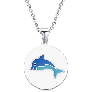 Kal-Collier Pour Filles, Collier Cadeau Bijoux Pendentif Lapin Papillon &Eacute;l&eacute;phant Paresseux Ange Tortue Flamant Coccinelle Dauphin Girafe Panda Abeille Koala Licorne - Neuf