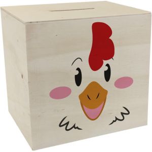 Loc-Tirelire En Bois Avec Un Joli Visage De Poulet ¿ Pour Les Petits Enfants, Une Idée De Cadeau Amusante Pour Vos Enfants Pour Leur Argent De Poche Dans Une Tirelire Spéciale Avec Visage D'Animal - Neuf