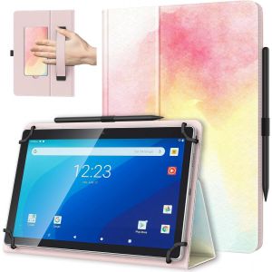 LORANKA-Coque Universel pour Tablette Androiod de 10,1 Pouces avec Boucle pour Stylet, Coque L&eacute;ger et Pliable avec Main pour Toutes Les Tablettes &agrave; &Eacute;cran Tactile de 9,6 &agrave; 11 Pouces, Arc en Ciel - Neuf