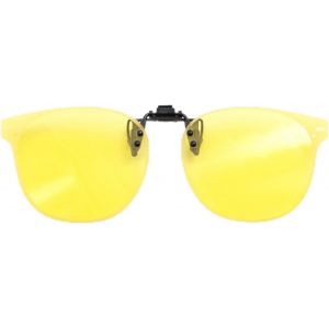 Surlunettes Conduite De Nuit, Clip Lunette Verre Jaune Conduite De Nuit Vision De Nuit Anti Eblouissement Lunettes Polarisées Anti Phare De Nuit Avec Poche En Velours Pour Homme Femme - Neuf