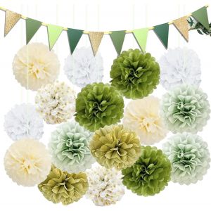 Ayuhr-30pcs Pompons En Papier Decoration Anniversaire Bleu , Pompom Loisir Creatif Decoration, Mariage Decoration En Ruban Rond Papier Crepon Papieren Pompons Decoratie, Décoration Été Bleu - Neuf