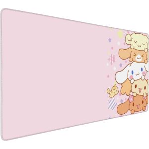 Tapis de souris de jeu Kawaii rose, long et étendu, XXL, tapis de clavier pour travail, jeu, bureau, maison, 90 x 40 cm.[F1128] - Neuf