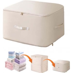 lbgwp60-Sac Compression Voyage, 54X42X60 Cm Organisateur Auto Compression, Sac Rangement Vetement Pliables, Sac Rangement Couette Avec Poignée Renforcée, Pour Literie Couvertures Jouets (Beige) - Neuf