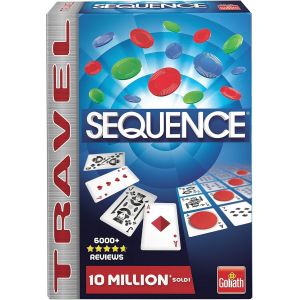 Eryi-- Sequence Travel - Jeu De Stratégie Famille Et Enfants Dès 7 Ans - Alignez Une Séquence De 4 Jetons - Idéal Format Compact Voyage - Jeu De Société Classique - De 2 À 12 Joueurs - Neuf