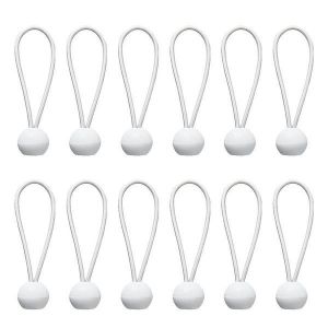 Lot De 50 Tendeurs &Agrave; Boule Blanche De 25 Cm &iquest; Sangles D'arrimage Durables Pour Tentes En Ext&eacute;rieur, Polyvalentes Et Faciles &Agrave; Fixer - Neuf