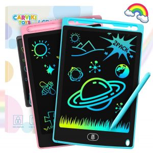 Tablette Dessin Enfant Colorée 2 Lot,8,5 Pouces Tablette D'Écriture Lcd,Ardoise Magique De Cadeaux Réutilisables,3 4 5 6 7 8 Ans Filles Garçons, Éducatifs D'Anniversaire Noël Jouet[ARD915236] - Neuf