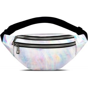 SJZG-Sac Banane Pour Homme Et Femme - Sac Banane D'Ext&eacute;rieur Grand Sac Pour T&eacute;l&eacute;phone Portable &Eacute;tanche Ceinture De Course &Agrave; Pied - Ceinture Pour Le Camping Le Fitness Le V&eacute;lo Les Voyages Blanc - Neuf