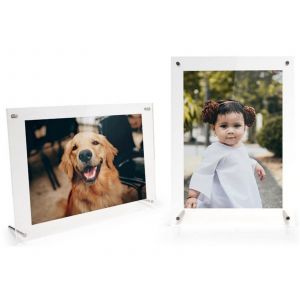 Lot de 2 cadres photo en acrylique 32,7 x 24 cm pour affichage de photos de bureau - Neuf