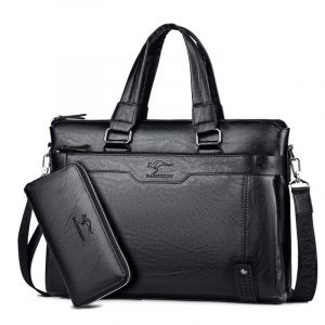 Sac pour ordinateur portable en cuir pour hommes,étui à bombes exécutives,sac en cuir LegiDispensLeather,sac lancé par l'homme,valise de créateur,sacs de luxe,17 pouces - Black 2 - Neuf