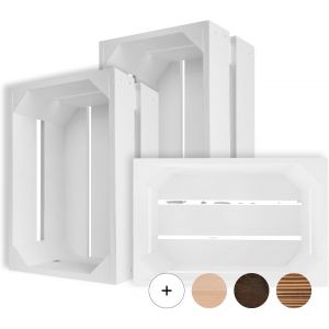 Caisse en Bois Blanc|30 x 20 x 15 cm|Caisse Rangement Bois|Caisse en Bois Vintage|Cagette Bois Deco|Cagette en Bois|Caisse en Bois Rangement|Boite Decoration - Neuf