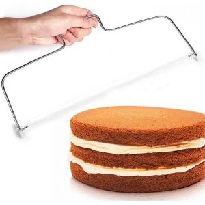 KAL-Diviseur Gâteau Coupe-Fil Réglable En Acier Inoxydable, Fonctionnel, Trancheur Outil Pâtisserie Facilement À Nettoyer, Pour Une Pâtisserie Réussie - Neuf