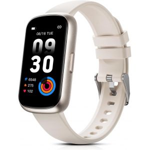 Montre Connect&eacute;e Femme, 1,47`` Bracelet Connect&eacute; Avec 24 Modes Sportifs/3Atm &Eacute;tanche/Fr&eacute;quence Cardiaque/Spo2/Sommeil/Podometre, Smartwatch Petit Poignet Pour Android Ios, Stellaire - Neuf