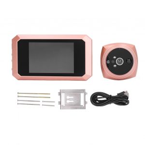 Kit de judas electronique intelligent en alliage de zinc, ecran HD 2MP, 3800 mAh, camera 720P, sonnette, or rose - Neuf