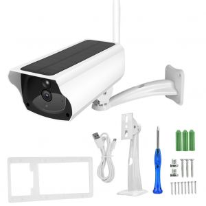 Camera exterieure solaire etanche 1080p HD Wi-Fi, vision nocturne infrarouge, interphone vocal bidirectionnel, systeme de surveillance - Neuf