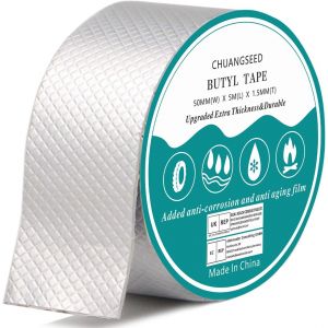5cm X 5m Ruban Butyle,scotch etancheite anti fuite,bande etancheite toiture Étanche,Réfection des fuites de toiture,restauration des façades,Butyle en Aluminium Bande D'étanchéité - Neuf