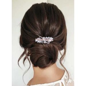 Kal-Barrette Pour Cheveux De Mariée En Strass Barrette Pour Cheveux En Cristal Or Fleur De Mariage Barrette Pour Cheveux De Mariée Accessoires Pour Cheveux Pour Femmes Et Filles - Neuf