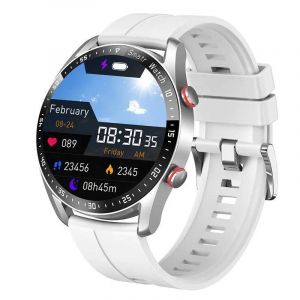 Hw20-Montre Intelligente De Sport Étanche Pour Homme,Appel Bluetooth,Bracelet De Fitness,Affichage Météo,Montre Intelligente Pour Téléphone Oppo,Huawei,Xiaomi.Silver Silicone. - Neuf