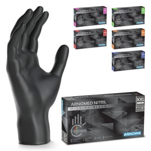 90x &reg; Gants en nitrile taille XXL Noir,Gants &agrave; usage unique pour chirurgie & laboratoire,Moufles en nitrile sans poudre et sans latex,Moufles en XS,S,M,L,XL,XXL - Neuf