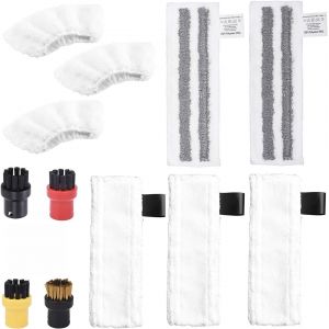 Lot de 12 Lingettes en Microfibre pour K&auml;rcher SC1 SC2 SC3 SC4 SC5 SV7, Adapt&eacute;es Aux Nettoyeurs Vapeur et Polisseuses de Sol, Accessoires pour le Nettoyage &agrave; la Vapeur - Neuf