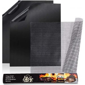 AYUHR-Lot de 3 tapis de barbecue (40 x 33 cm) pour four au charbon de bois, électrique, gaz, réutilisable, découpable, Noir - Neuf