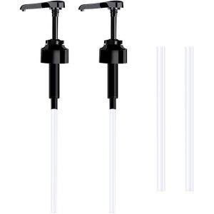 Lot de 2 Pompe doseuse bidon 5 litres Bouteille Pompe Vide(Noir), réutilisables Flacon Pompe Vide Plastique Remplacement de 38 cm pour contenants d'assaisonnement de Liquide de Salle de Bain - Neuf