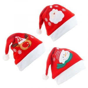 Bonnet De Noël Pour Enfant, 3 Pièces, Bonnet De Père Noël, Bonnet De Noël En Peluche, Costume De Bonnet De Père Noël Pour Noël Et Le Nouvel An - Neuf