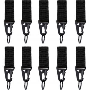 Lot De 10 Mousquetons Tactiques Multifonctions Pour Ceinture, Mousqueton, Sangle, Sac À Dos, Ruban, Porte-Clés, Pour Camping, Randonnée, Activités De Plein Air - Neuf