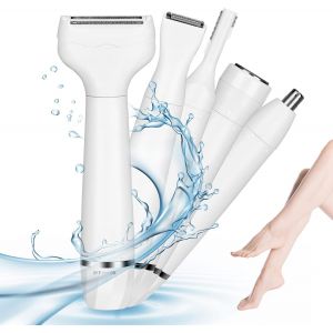 Rasoir &Eacute;lectrique Intime Pour Femmes, Rasoir &Eacute;lectrique 5 En 1 Pour Femmes Humides Et S&egrave;ches, &Eacute;pilateur &Eacute;tanche Pour Femmes Pour Poils Du Corps, Aisselles, Visage, Sourcils, Bikini - Neuf