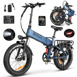 V&eacute;lo &Eacute;lectrique Pliable Samebike Rs-A02 Pro, Batterie Amovible 15 Ah, Bleu - Neuf