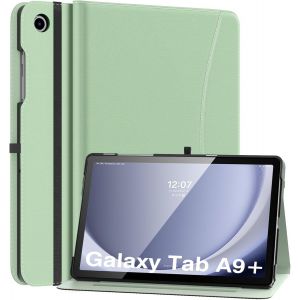 Coque Pour Samsung Galaxy Tab A9 Plus 11 Pouces 2023 (Sm-X210/Sm-X216/Sm-X218), Multi-Angles Étui En Cuir Pu Avec Dragonne, Poche Avant, Auto Réveil/Sommeil, Vert.[F1463] - Neuf