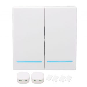 Interrupteur mural sans fil 433 MHz avec disjoncteur 433,92 MHz, telecommande par application, etanche, pour Tuya 2 voies - Neuf