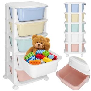 Springos® Meuble De Rangement Pour Enfants À Roulettes 5 Tiroirs - Neuf