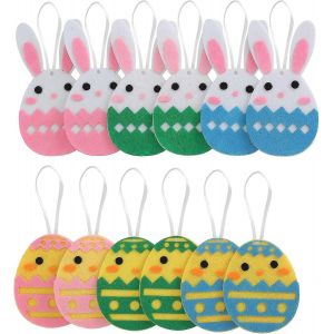 Ventes promotionnelles 12pcs P&acirc;ques Suspendu Feutre Ornements Suspendus - Neuf