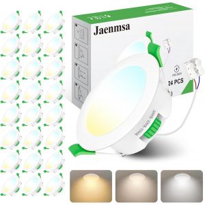 Jaenmsa Spot Led Encastrable 230v, 7w Trou Ø 65-75mm Spot Salle De Bain Ip44 Led Plafond, Dimmable, Blanc Chaud 3000k Blanc Neutre 4000k Blanc Froid 6500k, Lot De 12 - Neuf